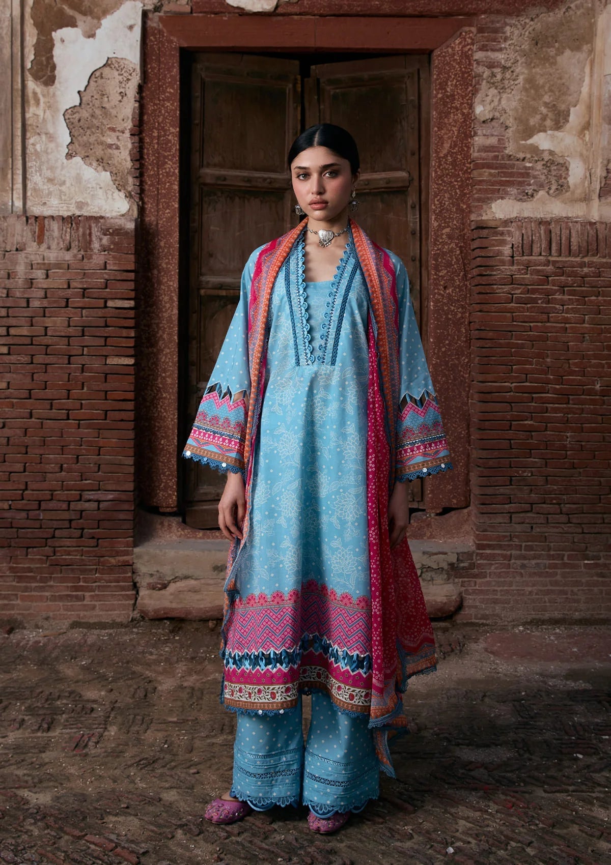Kahf  PrintLawn with chiffon dupatta