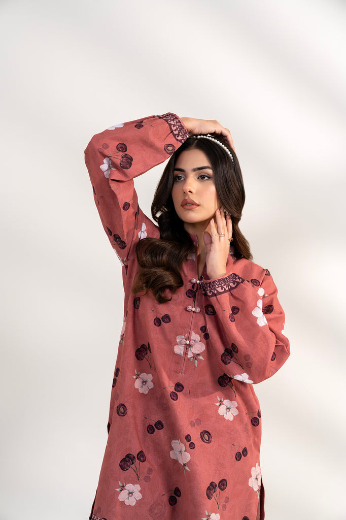 Tea Pink Rose khaddar 2pcs