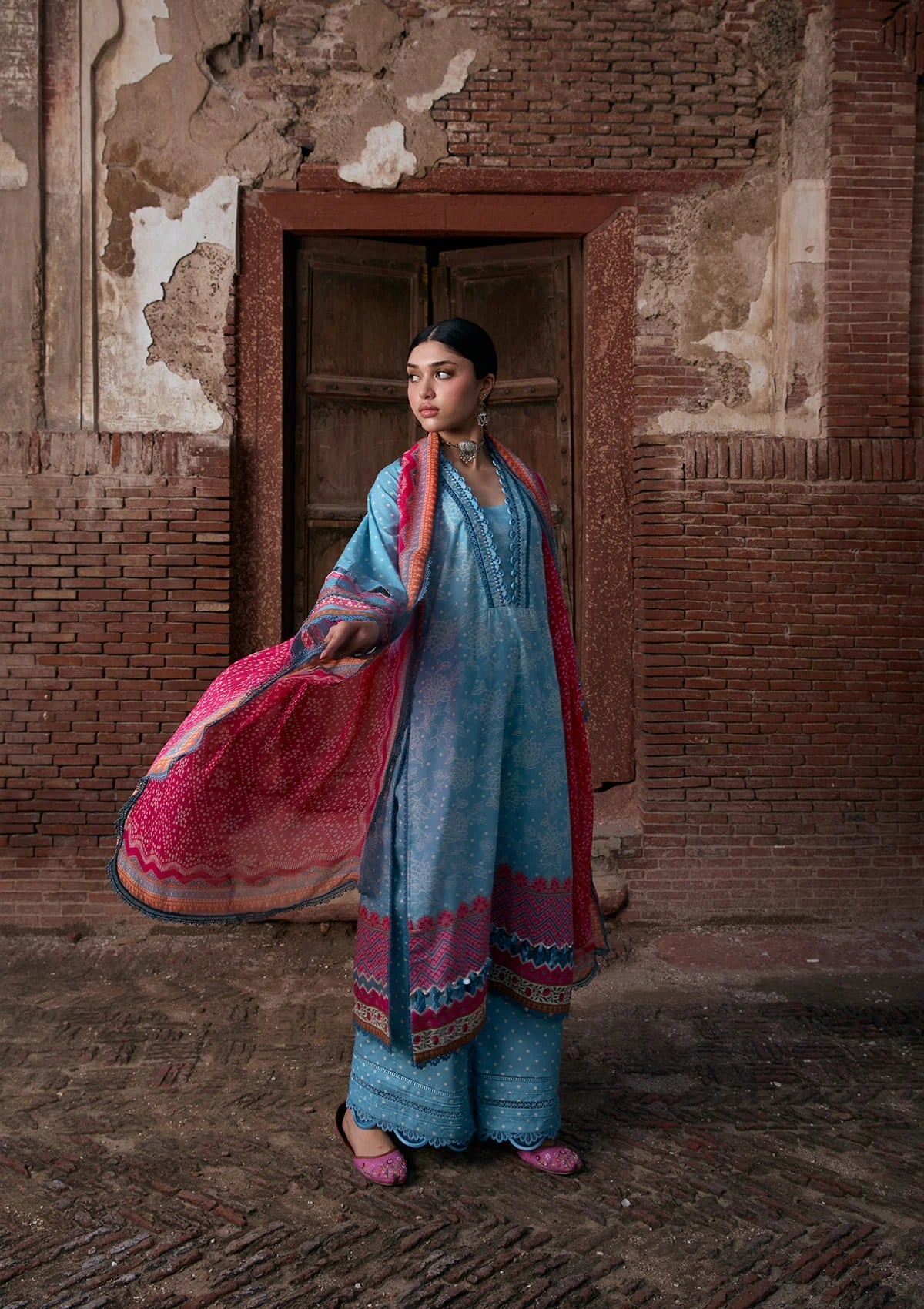 Kahf  PrintLawn with chiffon dupatta