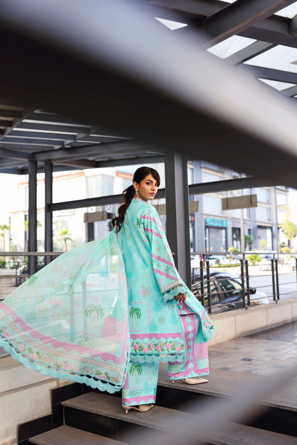 Naqsh Printed with chiffon dupatta