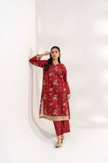 Red Amber khaddar  2pcs