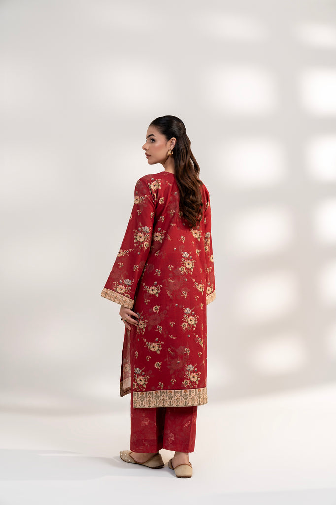 Red Amber khaddar  2pcs