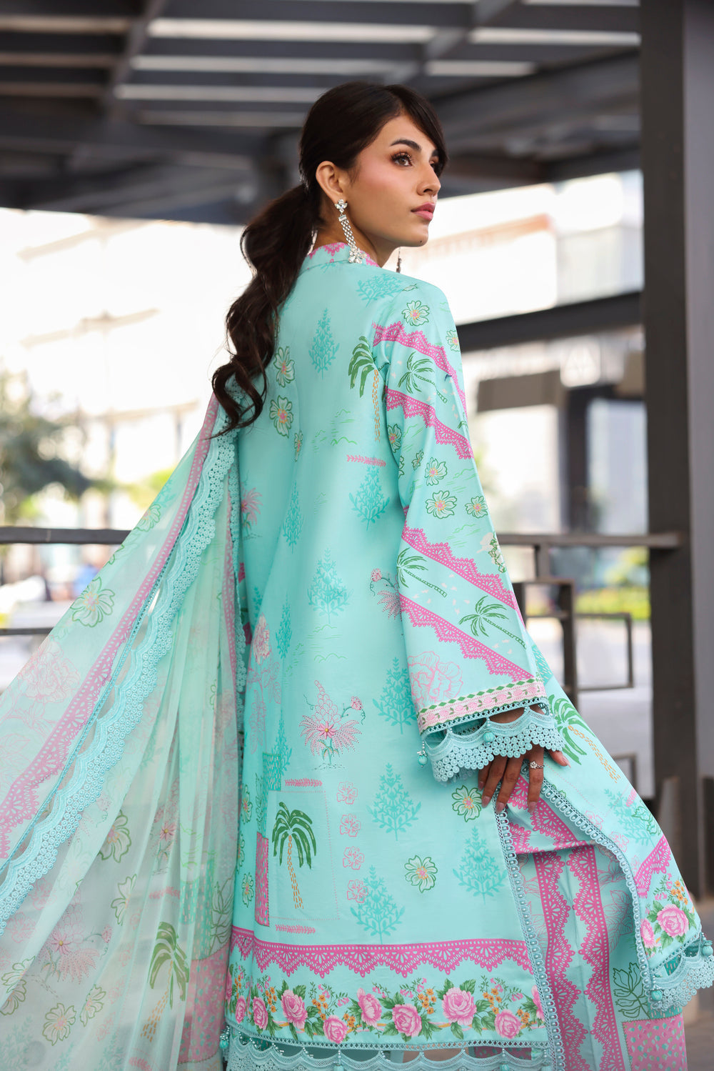 Naqsh Printed with chiffon dupatta